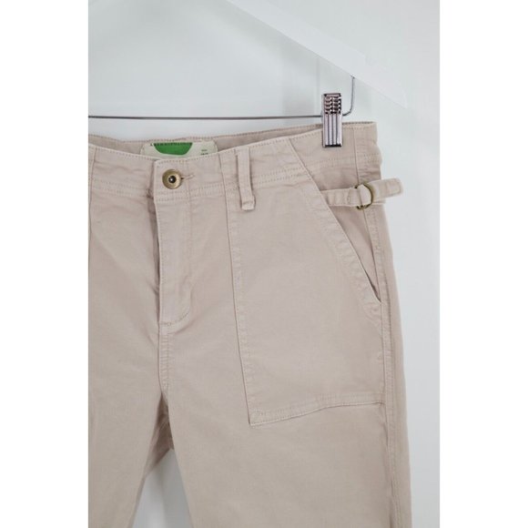 Anthropologie Women Size 29 Light Beige Straight Leg Mid Rise Pants Cropped - Picture 3 of 6